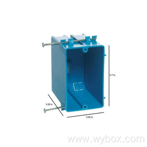 1-Gang 20 cu. in. Blue PVC Old Work Electrical Switch and Outlet Box B118A New Work single gang receptacle box surface mount